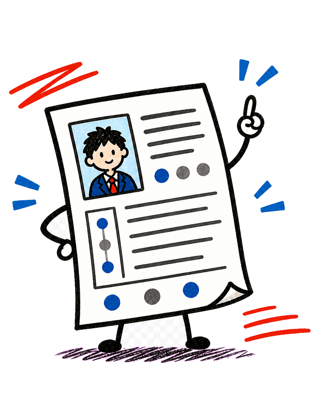 紙のキャラクターが話しかける会報風イラスト